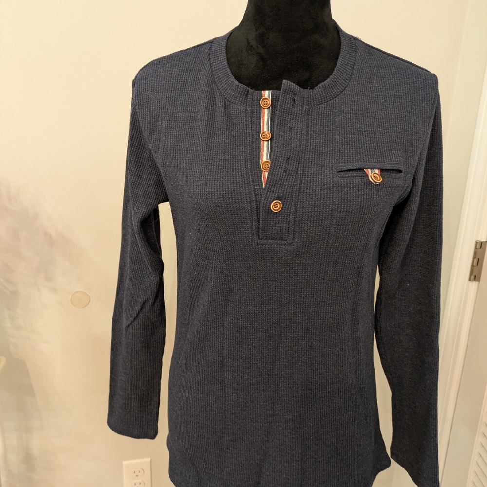 H 2 H Men's Classic Navy Long Sleeve Henley